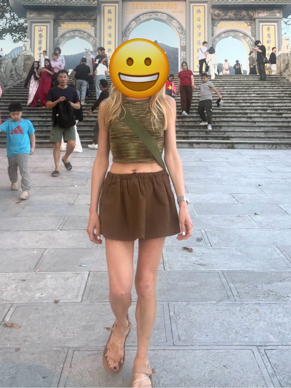 Brown Elastic-Waist Women's Shorts